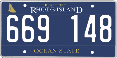 RI license plate 669148