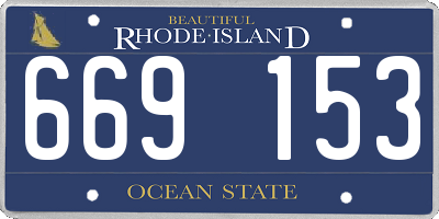 RI license plate 669153