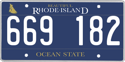 RI license plate 669182