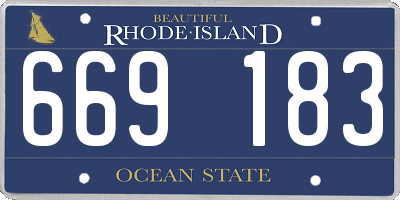 RI license plate 669183