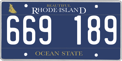 RI license plate 669189
