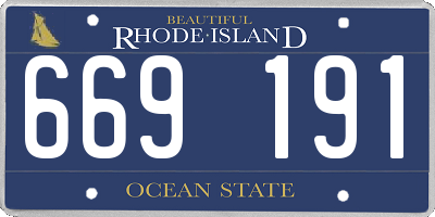 RI license plate 669191