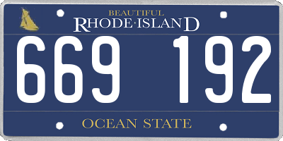 RI license plate 669192