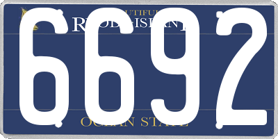 RI license plate 6692
