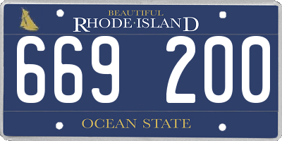 RI license plate 669200