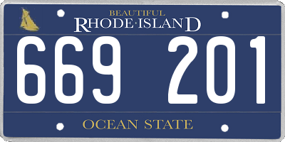 RI license plate 669201