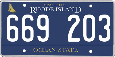 RI license plate 669203