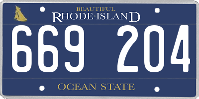 RI license plate 669204