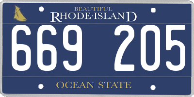 RI license plate 669205