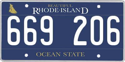 RI license plate 669206