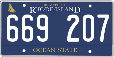 RI license plate 669207