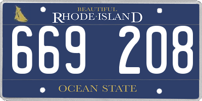 RI license plate 669208
