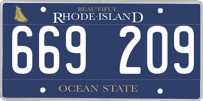 RI license plate 669209