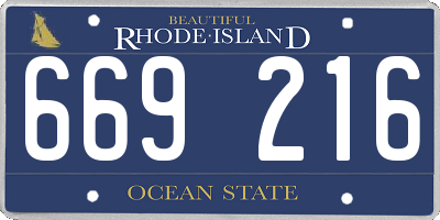 RI license plate 669216