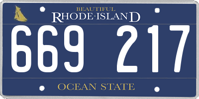 RI license plate 669217