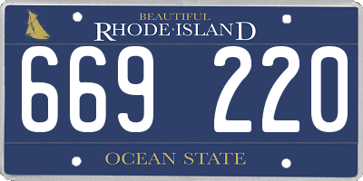 RI license plate 669220