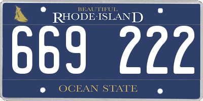 RI license plate 669222