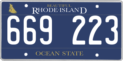 RI license plate 669223