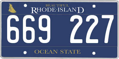 RI license plate 669227