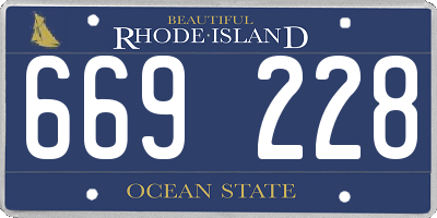 RI license plate 669228