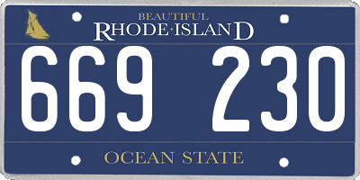RI license plate 669230