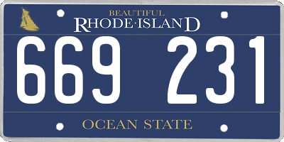 RI license plate 669231