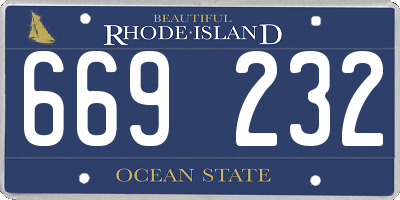 RI license plate 669232