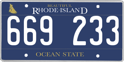 RI license plate 669233