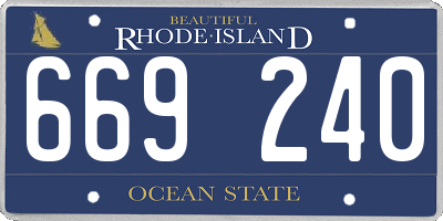 RI license plate 669240