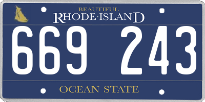 RI license plate 669243
