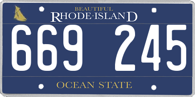 RI license plate 669245