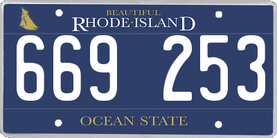 RI license plate 669253