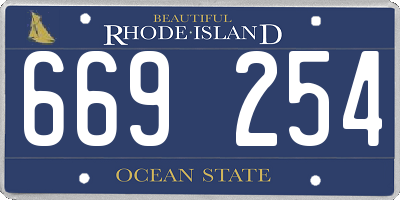 RI license plate 669254