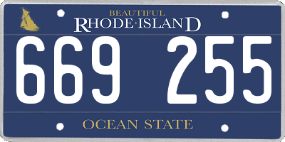 RI license plate 669255