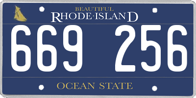 RI license plate 669256