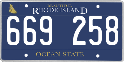 RI license plate 669258