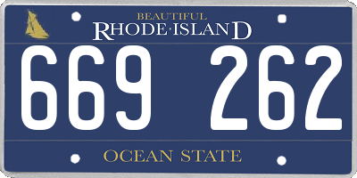 RI license plate 669262