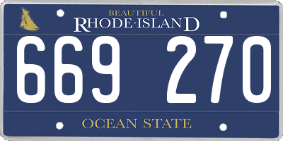 RI license plate 669270