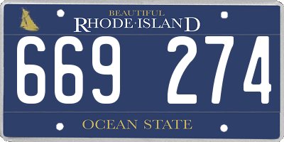RI license plate 669274