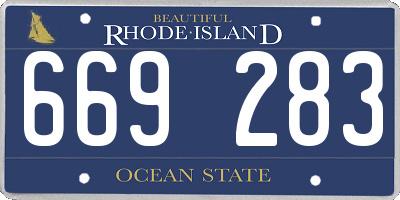 RI license plate 669283