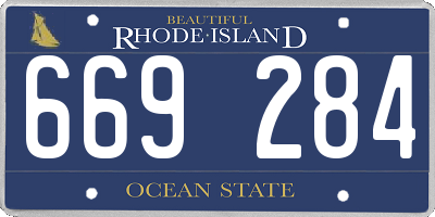 RI license plate 669284
