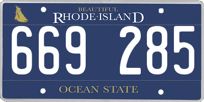 RI license plate 669285
