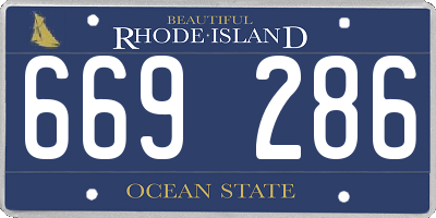 RI license plate 669286