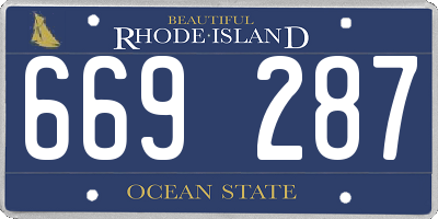 RI license plate 669287