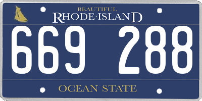 RI license plate 669288