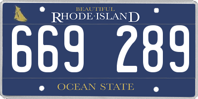 RI license plate 669289