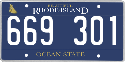 RI license plate 669301