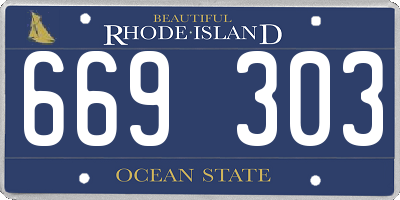 RI license plate 669303
