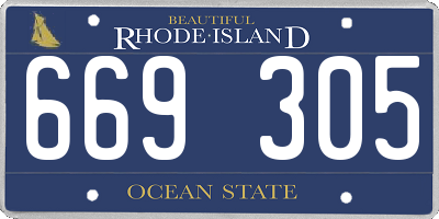 RI license plate 669305