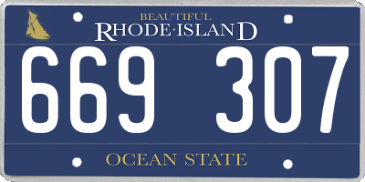 RI license plate 669307
